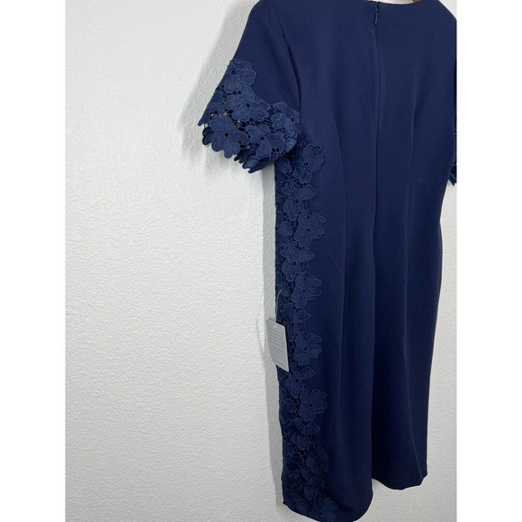 Spense Lace Detail Sheath Dress Size 4 Deep Denim Navy - Picture 5 of 5